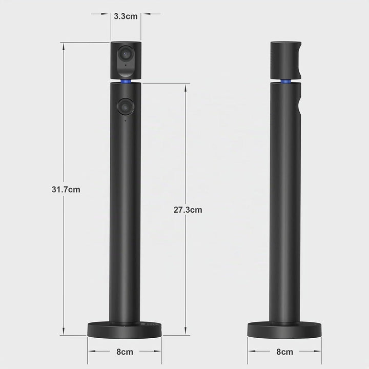 CZUR Halo Dual Webcam 180° Drehbare, 1080P Kamera mit Mikrofon Streamcam Videokamera 90° Sichtfeld C