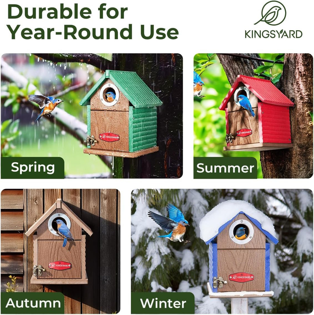 Kingsyard Vogelhaus aus Recyclingkunststoff für den Aussenbereich – Wetterfester Nistkasten mit Sich