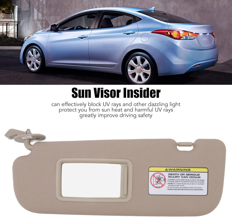 ciciglow Auto-Sonnenblende, Beige Innensonnenblende, Ersatz für Hyundai Elantra 2011-2015, Sonnenble
