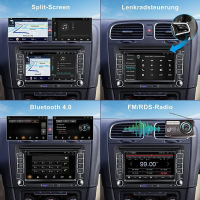 Android Autoradio für VW mit Navi Golf Polo Passat Touran, CAMECHO 7 Zoll Touchscreen Autoradio Dopp