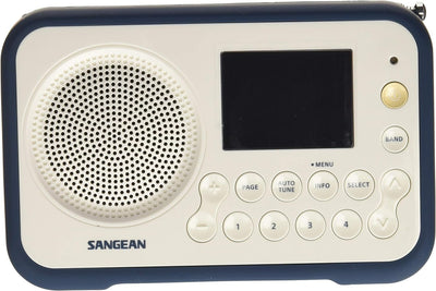 Sangean DAB+ Kofferradio DPR-76 UKW wiederaufladbar Weiss, Blau