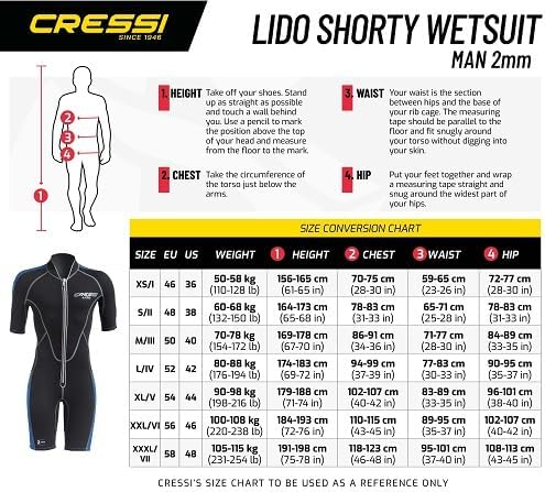 Cressi Lido Man - Shorty Neopren High Stretch 2 mm Neoprenanzug für Herren Schwarz- Grün 3XL, Schwar