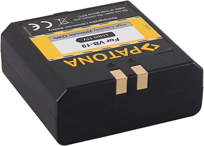 PATONA Akku VB19 2000mAh Kompatibel mit Godox VB18, V850II, V860II Flash Speedlite