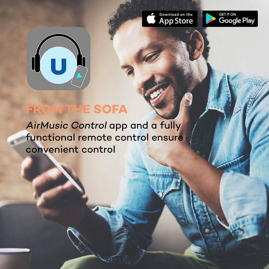 auna Connect Vinyl Cube Plattenspieler, Internetradio DAB+ UKW, integrierte Lautsprecher, Smart Radi