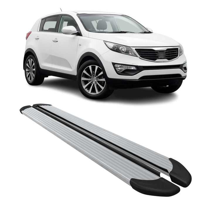 OMAC Trittbretter Seitenschweller Seitenschürze Kompatibel mit Kia Sportage III 2010-2015 - 2X Alumi