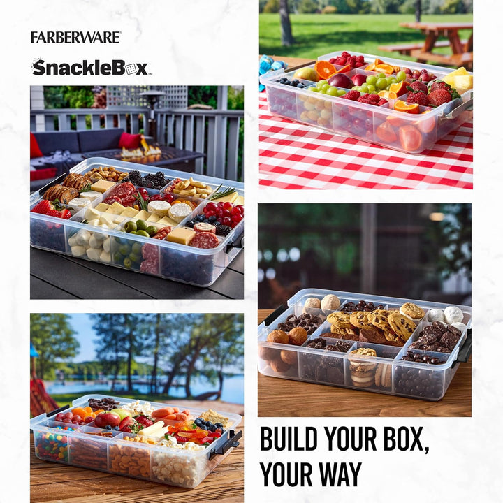 Farberware Grosses Build-A-Board Snacklebox Serviertablett mit verschliessbarem Kunststoff-Schneideb