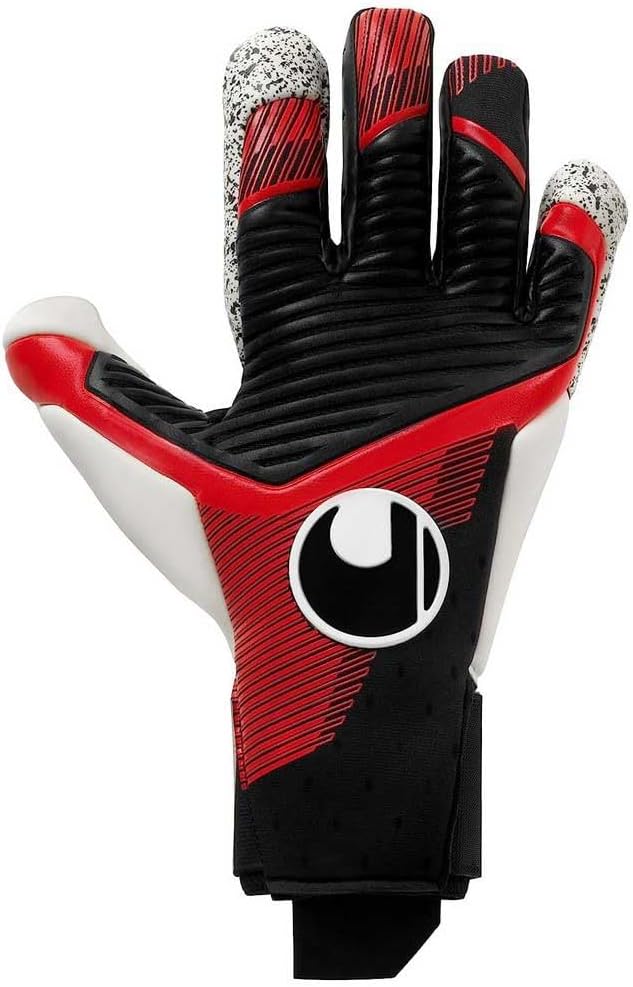 uhlsport Unisex Jugend Powerline Supergrip+ Flex Hn Fussball Torwarthandschuhe 11 schwarz/rot/weiss,
