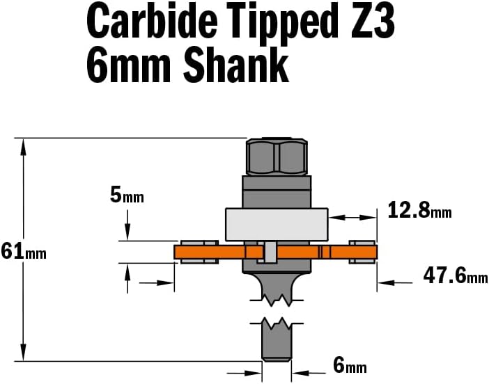 CMT ORANGE TOOLS 722.350.11A - SCHLITZFRÄSER M/ANLAUFLAGER S=6 D=47.6X5