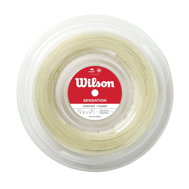 Wilson Erwachsene Besaitung von Schläger Sensation 200 m SENSATION 16 200M REEL natural, 200 m SENSA