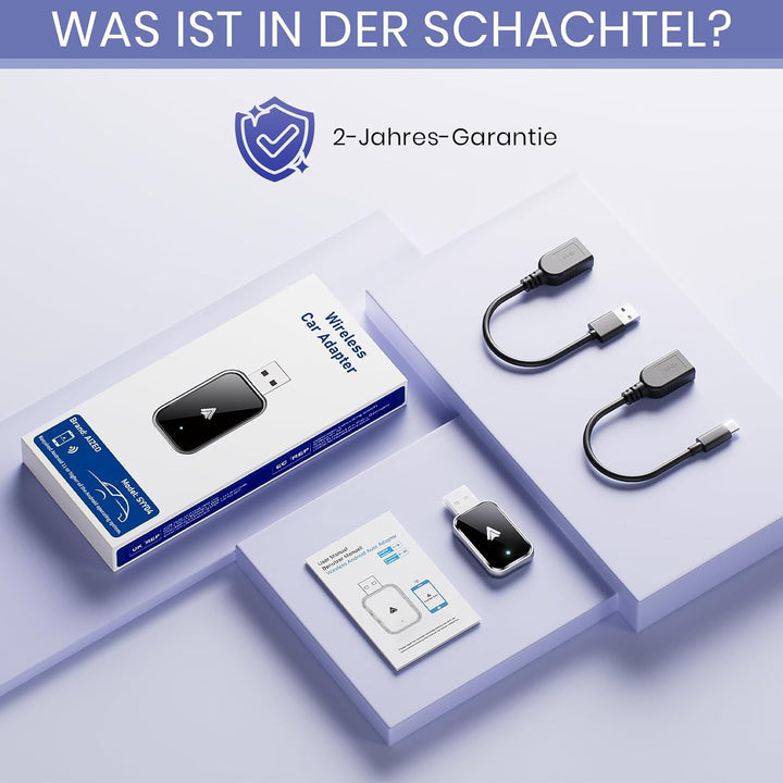 Kabelloser Android Autoschlüssel - schneller und stabiler Android Auto Adapter
