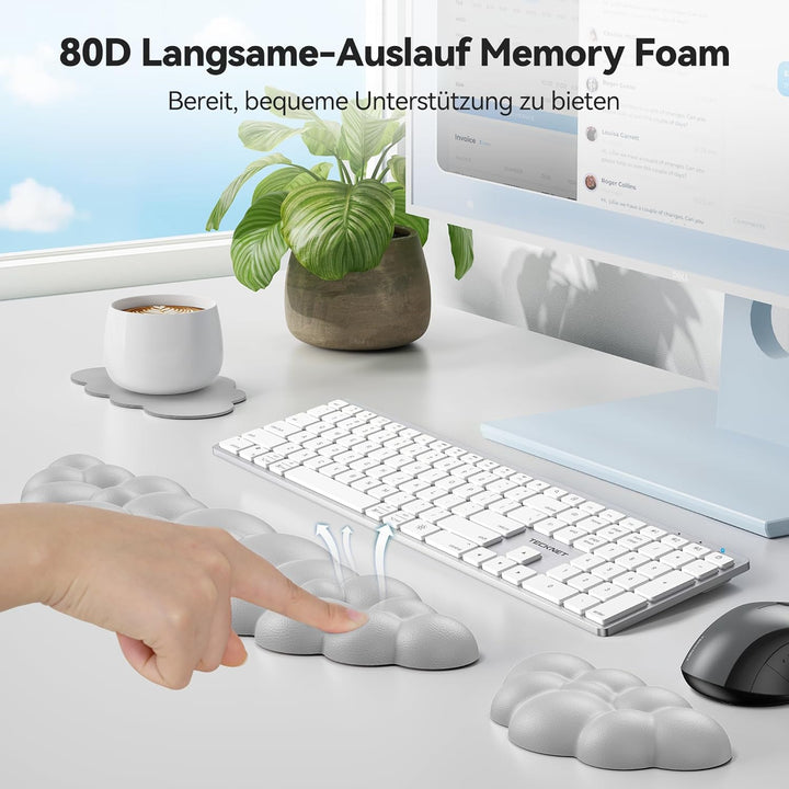TECKNET Wolke Handballenauflage Tastatur, Ergonomisches & Entspannendes Handgelenk: Memory-Schaum mi