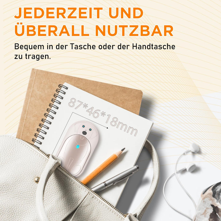 Lepwings Handwärmer Elektrisch, 2er-Pack, 6000 mAh Taschenwärmer Wiederverwendbar mit 3 Modi, 20 Stu