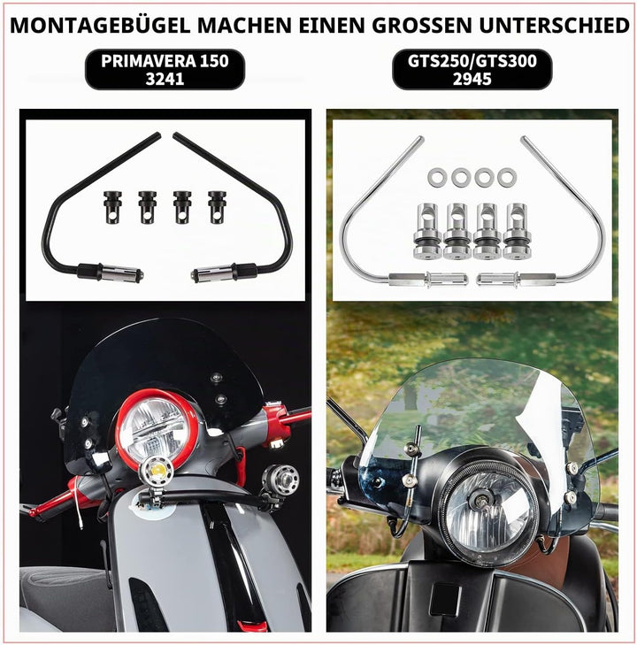Scooter Windschutzscheibe Flyscreen Deflectors Visier für Vespa Primavera 50 125 150 Primavera 50 Pr