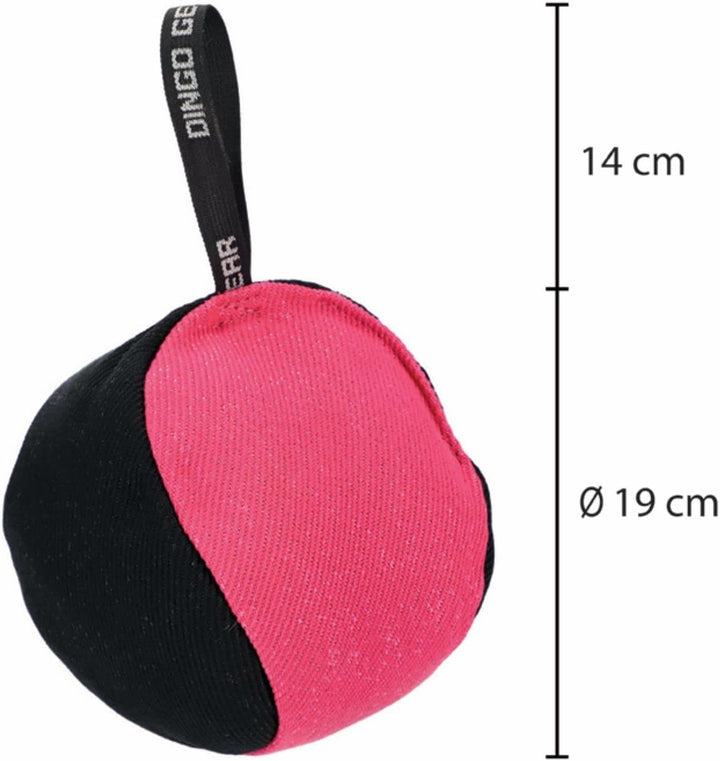 Dingo Gear Trainings-Spielzeug Bäll 19 cm Schwarz-Rosa mit Griff French-Material Nylcott Training Sp