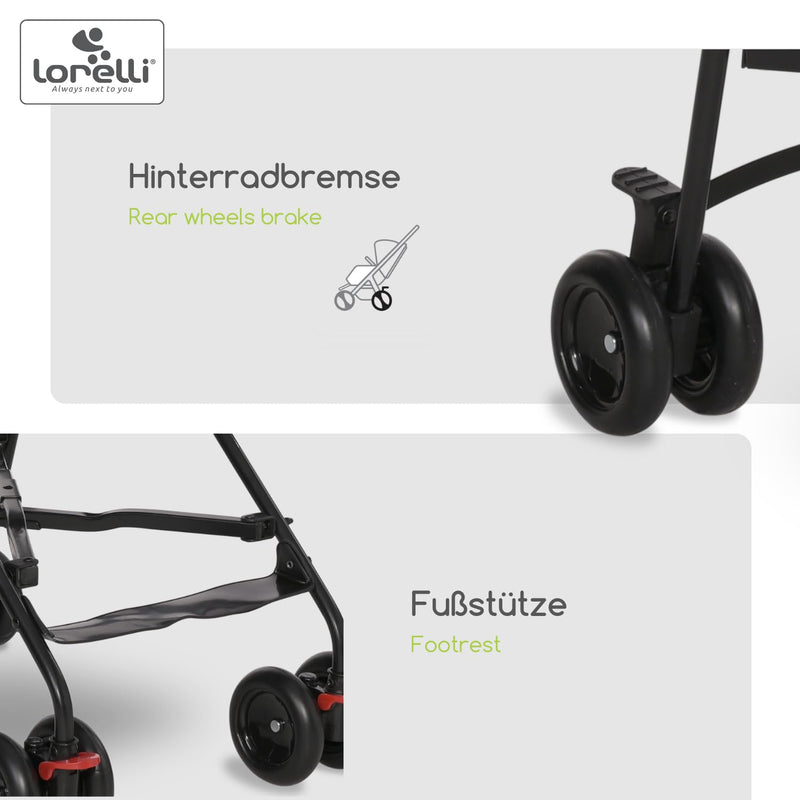 Lorelli Ultra Leichter Buggy Kinderwagen Vaya - nur 4,7kg - Kompakter Sportsitz bis 15kg, Sitzbuggy