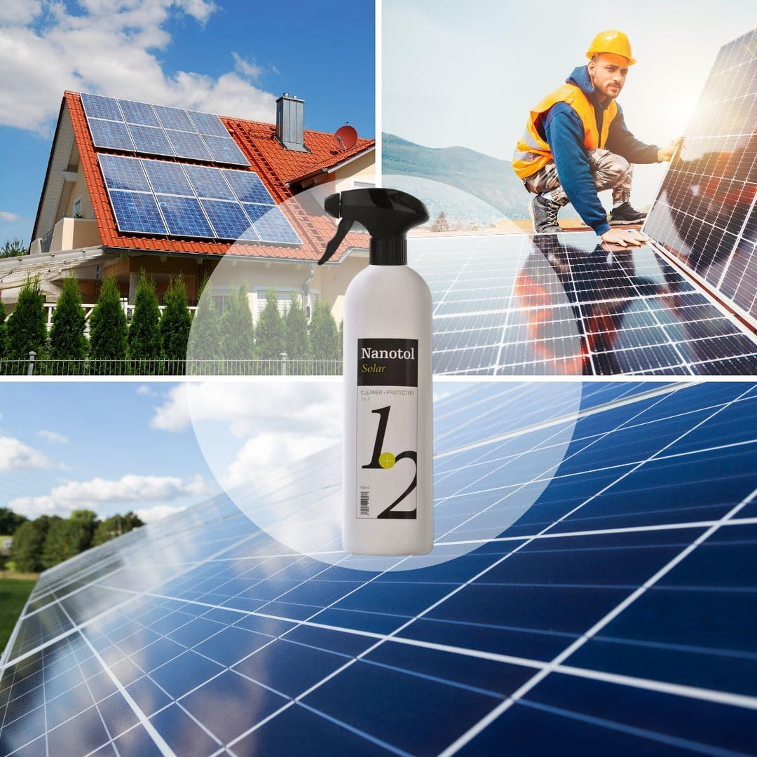 Nanotol Photovoltaik- und Solaranlagen Reiniger für 480 m² - Reiniger + Nanoversiegeung 1+2 für lang