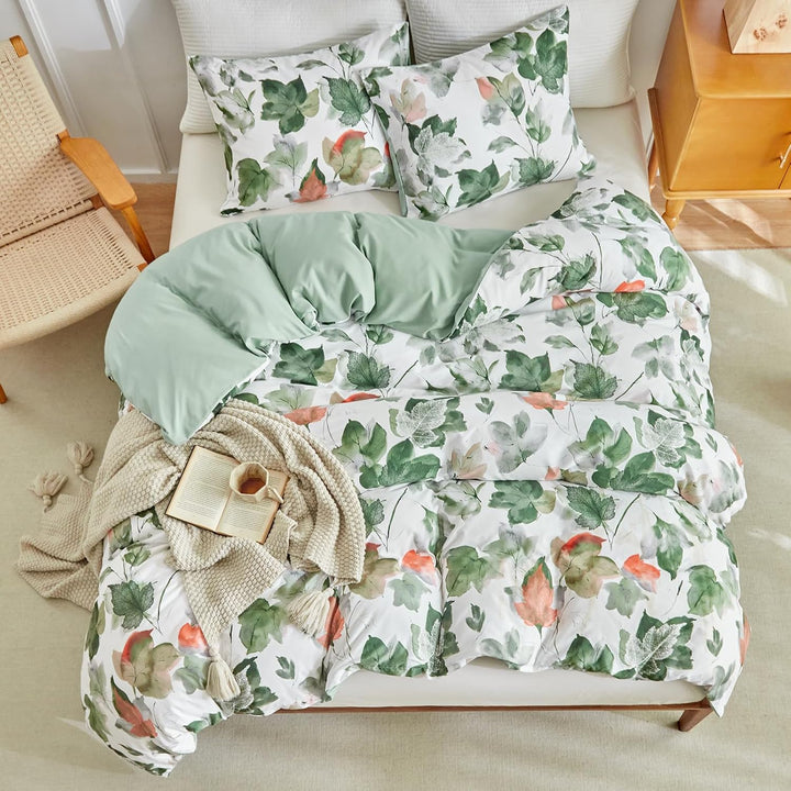 Lekesky Bettbezug für 180 cm breites Bett, mit Aquarellmuster, Mikrofaser, 3-teilig, Set aus 1 Bettd