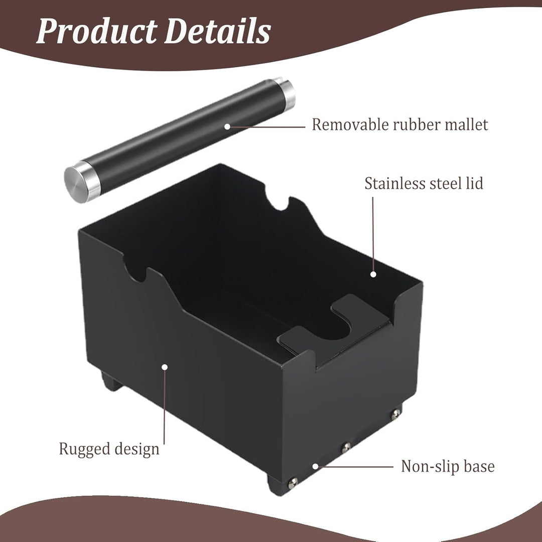 2-in-1 Abschlagbehälter für Siebträger,Knock Container for Portafilter Stainless Steel,Edelstahl Kaf