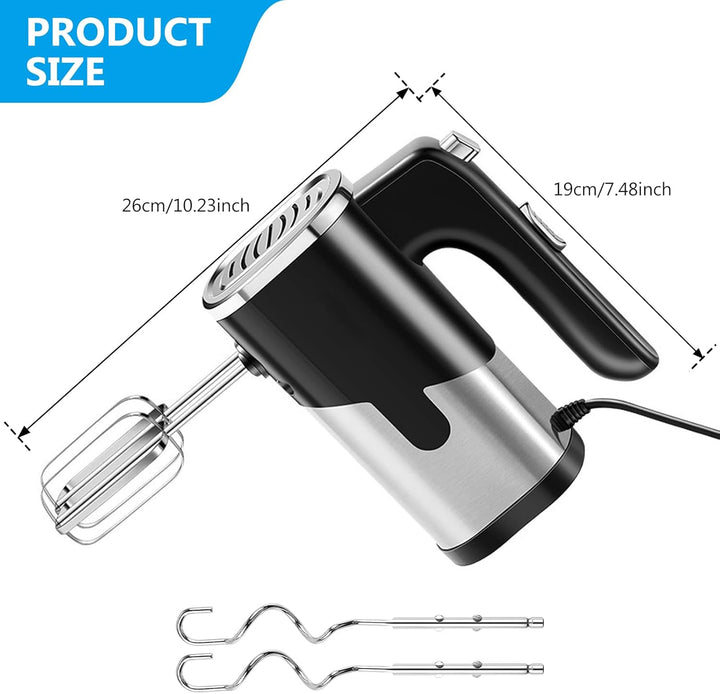 Vegena Handmixer Elektrisch Handrührgerät 800W Mixer Handrührer Handrührer Küchenmixer Schneebesen M