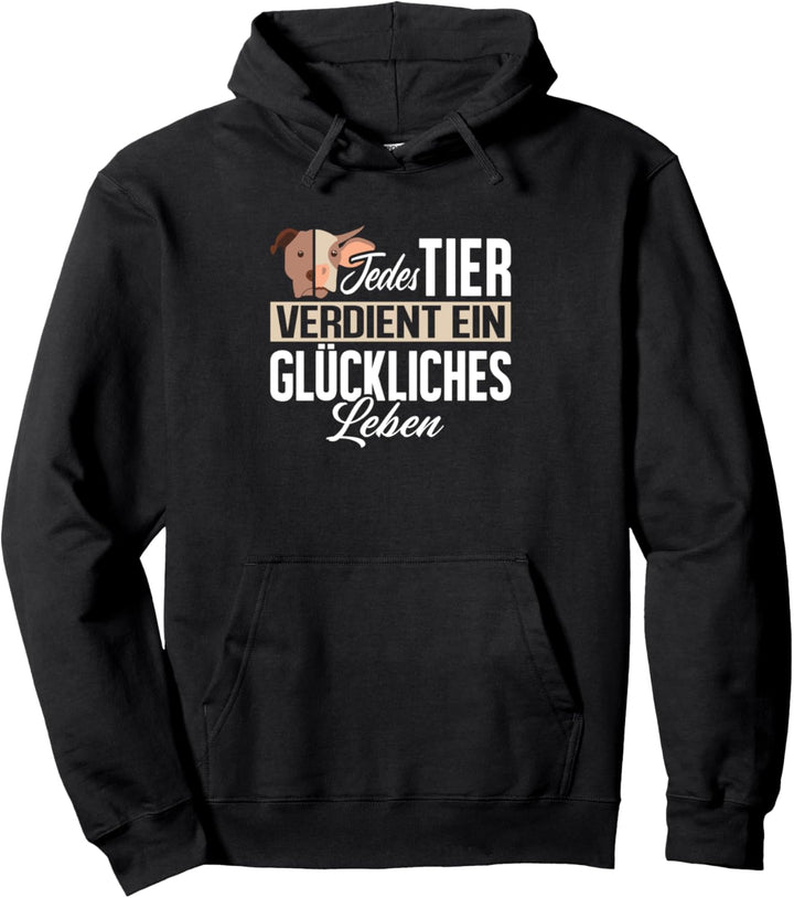 Vegan Tierschutz - Veganer Kuh Hund Geschenk Spruch Pullover Hoodie