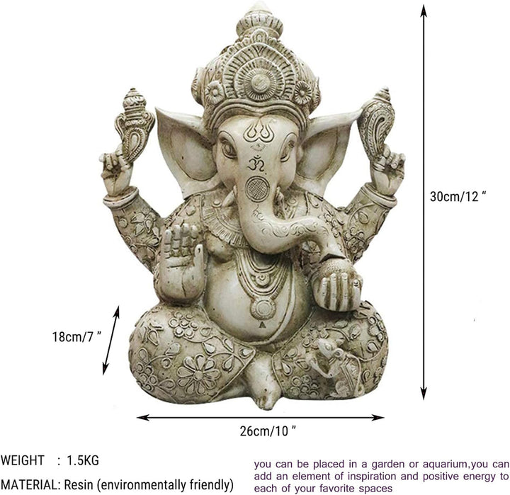 Pevfeciy Statue von Elefantengott Ganesha Figuren handgemachte Buddha Skulptur Home Decor Crafts Ges