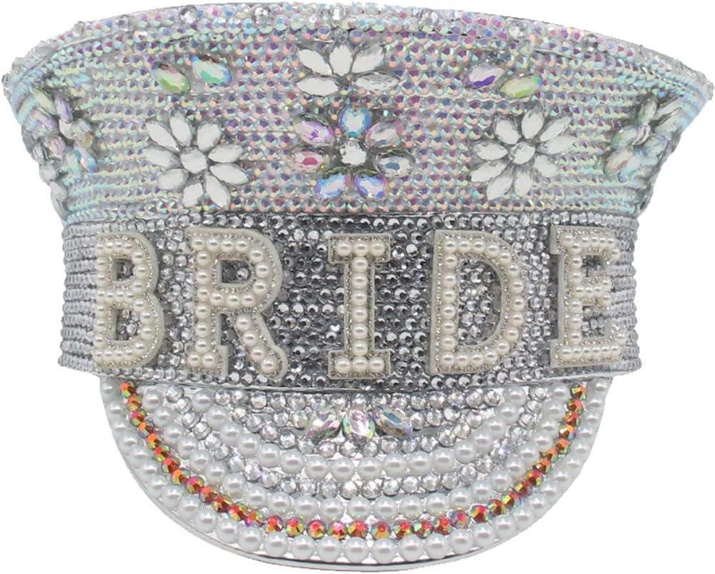 Frauen Militärkappe Handgefertigte Strassbraut Hut Glitzer Lace Baseball Cap Women Bling Cap Für Hoc