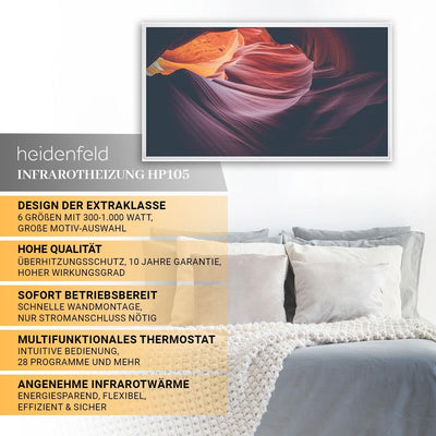 Heidenfeld Infrarotheizung HF-HP105 | 𝟭𝟬 𝐉𝐀𝐇𝐑𝐄 𝐆𝐀𝐑𝐀𝐍𝐓𝐈𝐄 - 400 Watt - Bis 10 m² - Infrarot Heizkörper