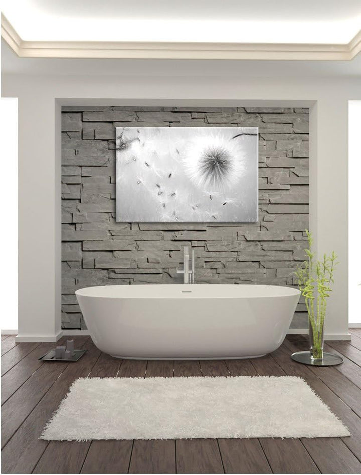 Pixxprint Pusteblumen in Bewegung Kunst als Leinwandbild/Grösse: 100x70 / Wandbild/Kunstdruck/fertig