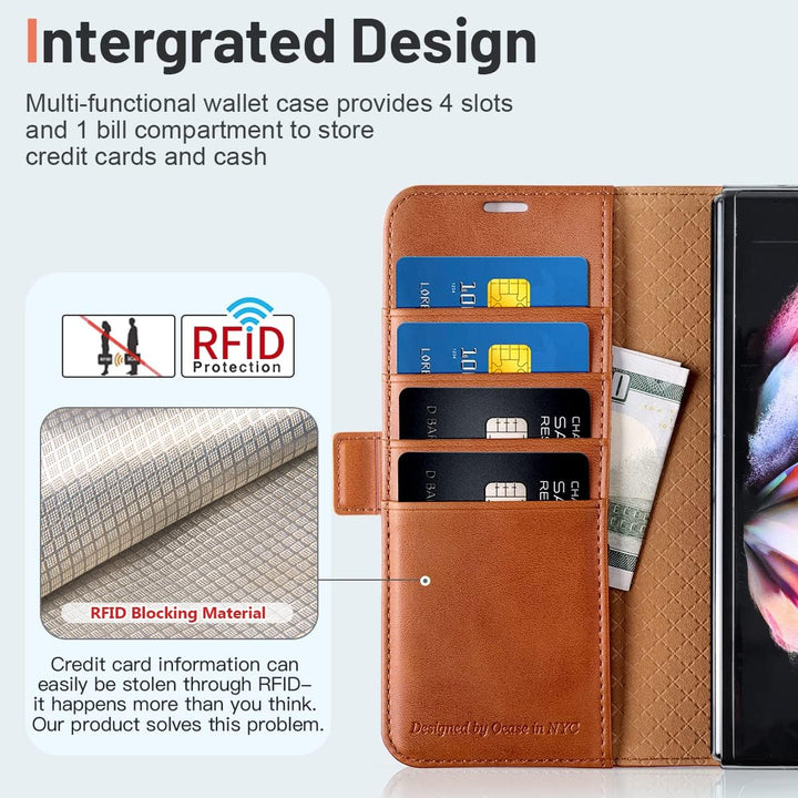 OCASE Hülle Samsung Galaxy Z Fold 4 5G Handyhülle mit [S Pen Halter] [Vorderseite Displayschutz] [Pr