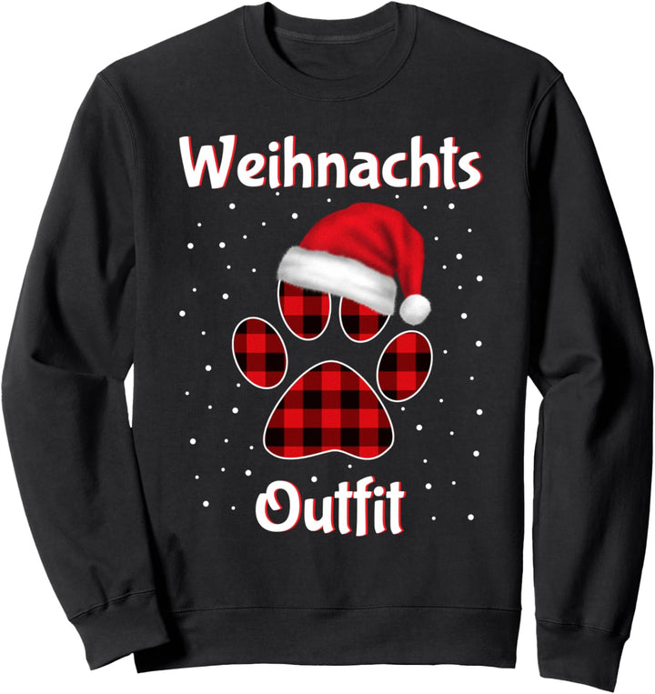 Weihnachtsoutfit Damen Herren Kinder Weihnachten Pfote Sweatshirt