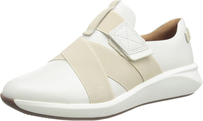 Clarks Damen Un Rio Strap Sneaker 36 EU White Leather, 36 EU White Leather