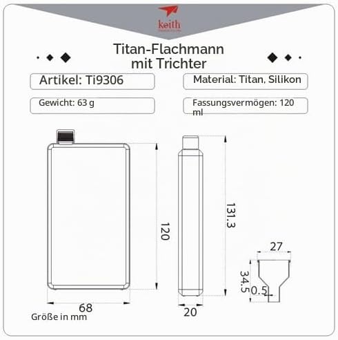 Keith Titanium Taschenflaschen - Wärme- und korrosionsbeständige Weinflaschen für Männer und Frauen