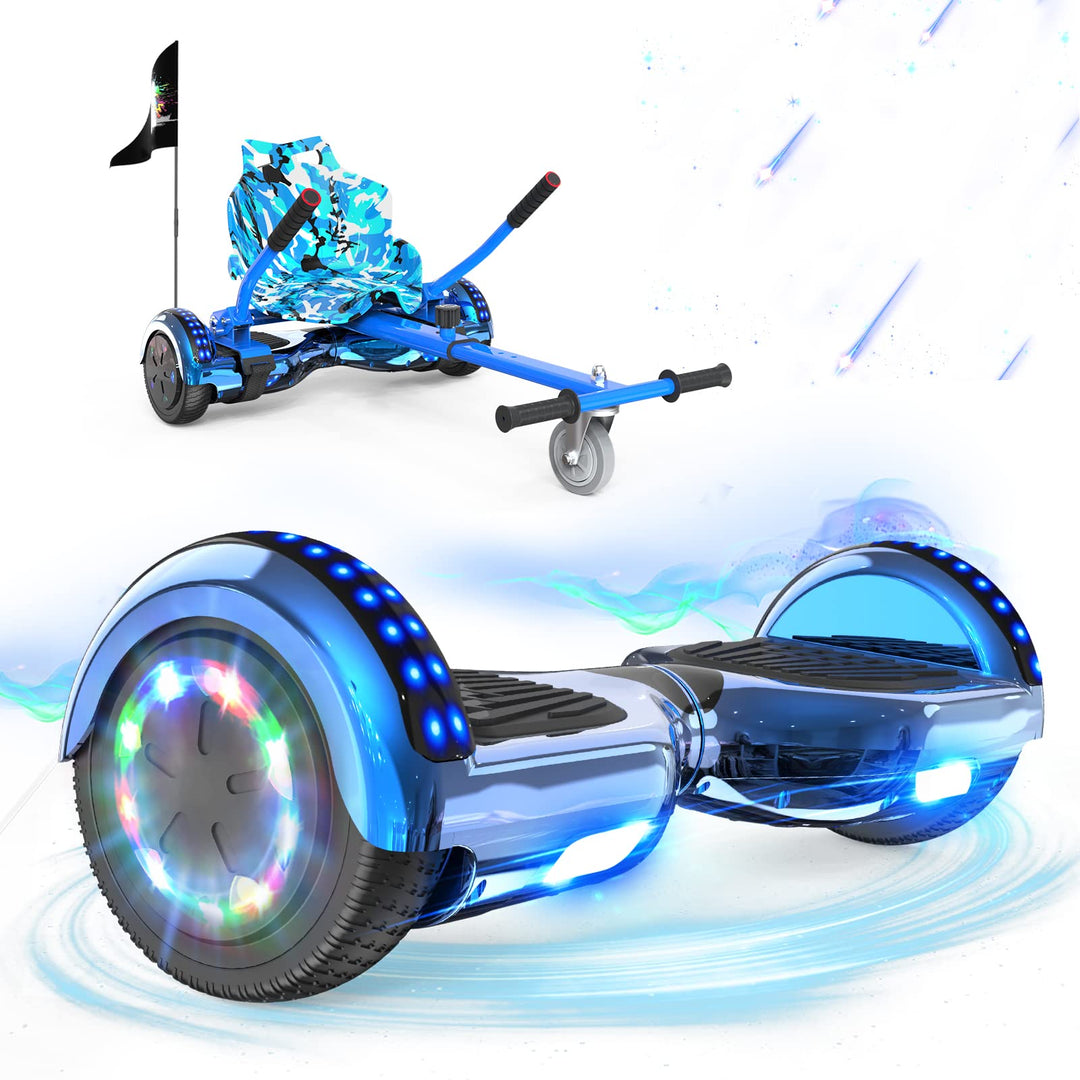 RCB Hoverboards mit Sitz Hoverkart komplett für Kinder, Skateboard mit Set, Hoverboards mit LED Lich