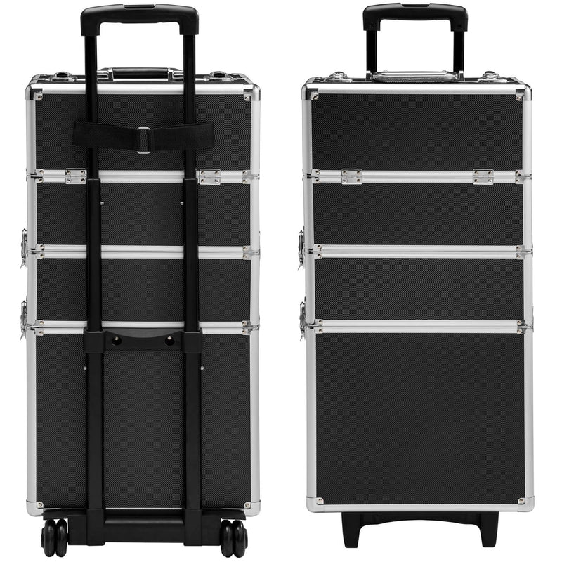 TecTake Alu Kosmetik Trolley Kosmetikkoffer Beauty Koffer | mit Teleskopgriff und 2 Rollen | abschli