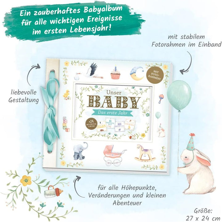 Trötsch Babyalbum Unser Baby Das erste Jahr: Erinnerungsalbum zum Eintragen Geschenkbuch Baby einkle