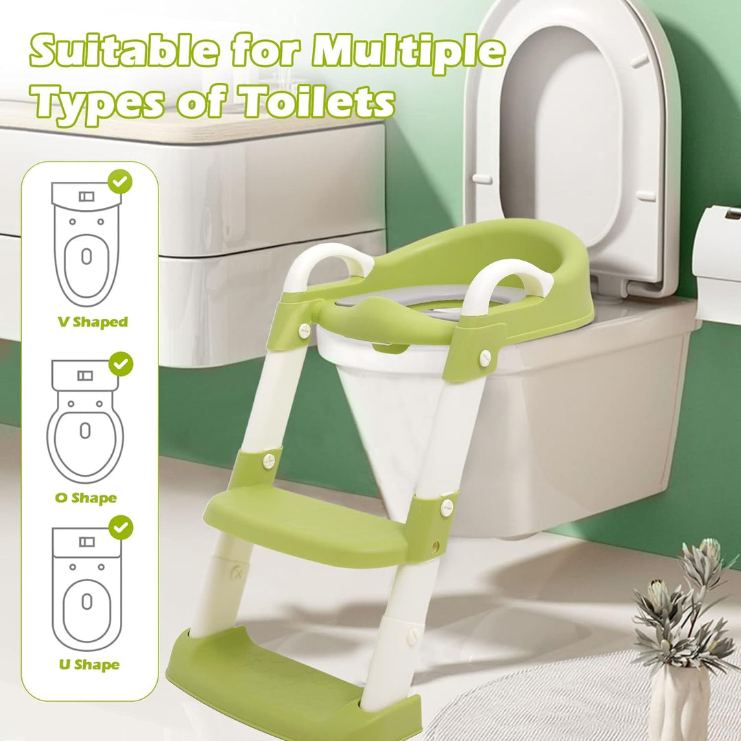 Töpfchen Toilettensitz Baby mit Treppe, Kinder WC Sitz Toilette Toilettentrainer Höhenverstellbar un