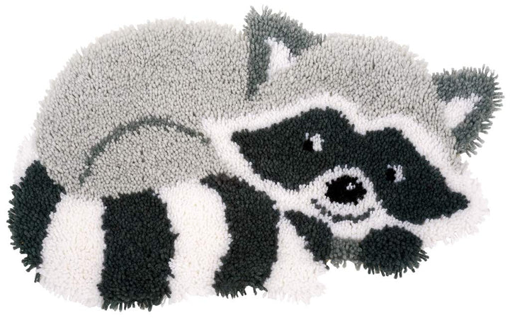 Vervaco Formteppich Waschbär Knüpfpackung zum Selbstknüpfen eines Teppichs, Stramin, weiss, 55 x 32