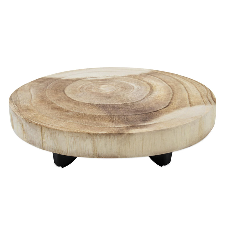 Spetebo Holz Blumentopfständer 23x18 cm - Tisch mit Baumscheibe - Blumenhocker Pflanzenständer Pflan