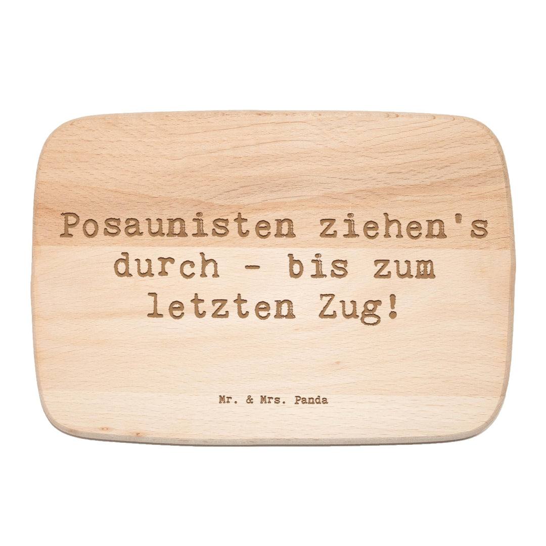 Mr. & Mrs. Panda Frühstücksbrett Spruch Trombone Durchzieher - Geschenk, Posaune, handgefertigte Pro
