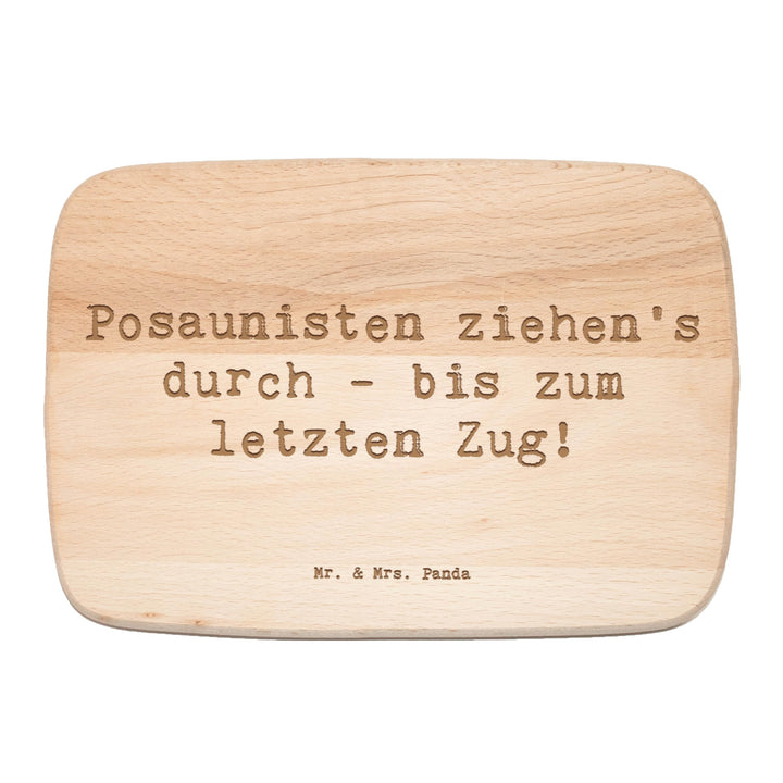 Mr. & Mrs. Panda Frühstücksbrett Spruch Trombone Durchzieher - Geschenk, Posaune, handgefertigte Pro