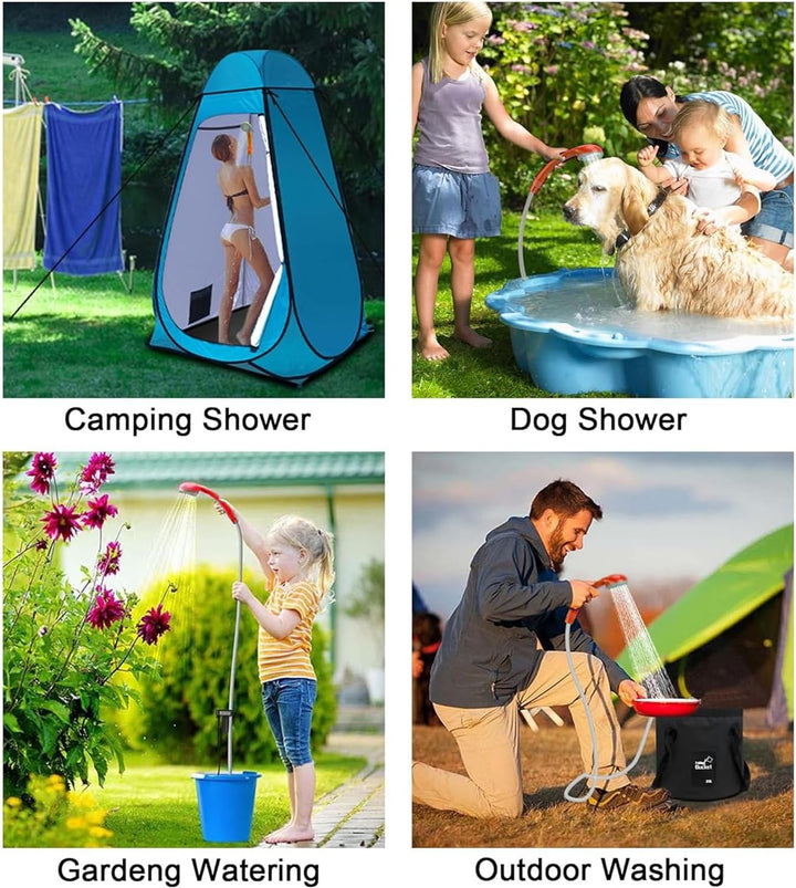 Zooma Tragbare Duschen Camping Dusche, Campingdusche mit Tauchpumpe, Tragbar Outdoor Dusche Wasserpu