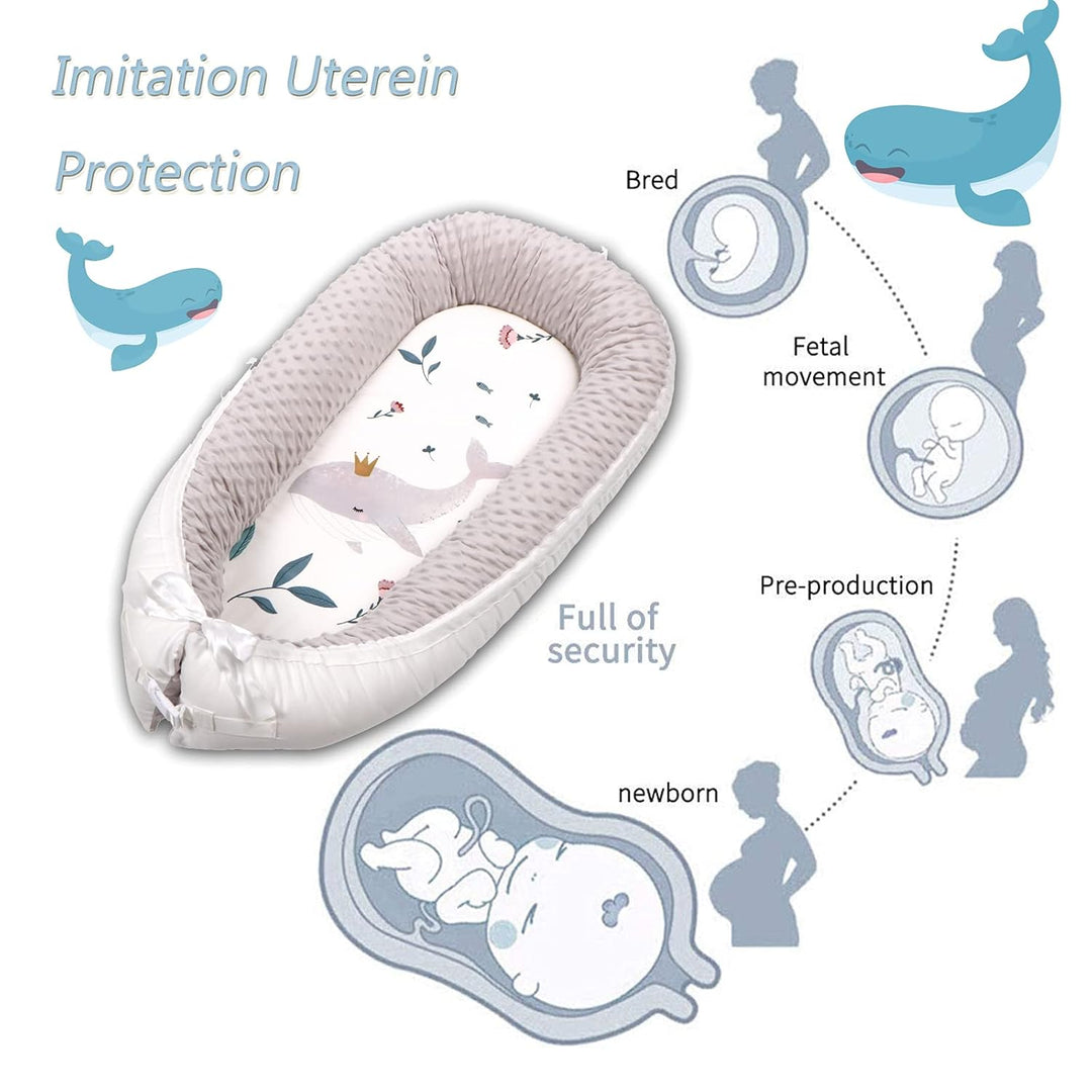 EAQ Babynest Nestchen Baby Weiches Atmungsaktives baby bett Perfekt für Neugeborene Geschenk 100% Ba
