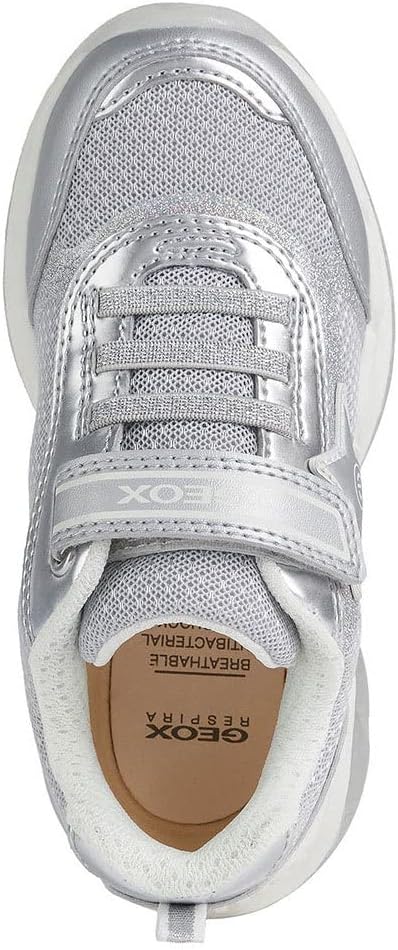 Geox Mädchen J Spaziale Girl A Sneaker 32 EU Silber, 32 EU Silber