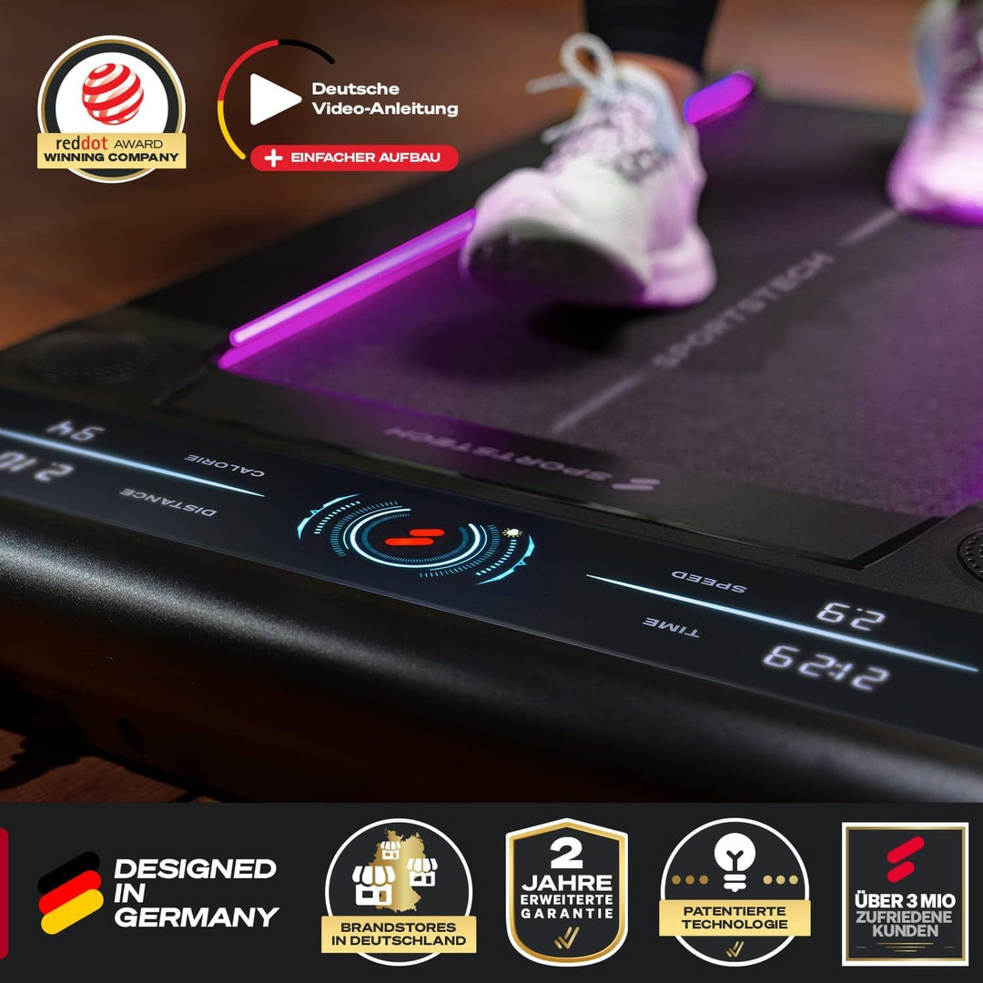 Sportstech Laufband für Zuhause, Walking Pad, 1-8km/h, Under Desk Treadmill, 11,5% Steigung, Ultra-l