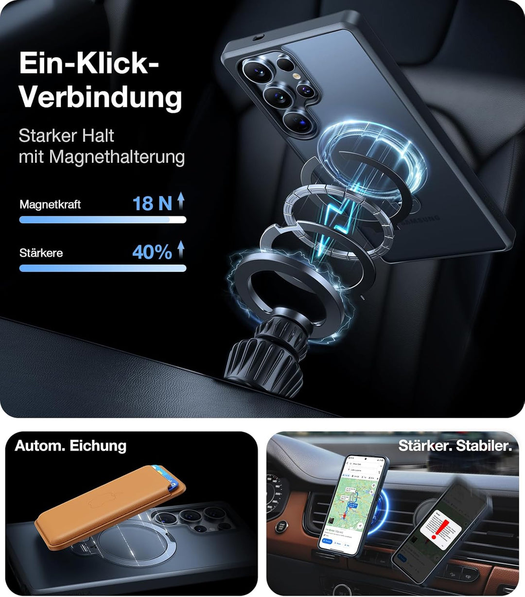 TORRAS Ostand Q3 Spin für Samsung Galaxy S25 Ultra Hülle (360° Magnetischer Robust Standring) TOP Mi