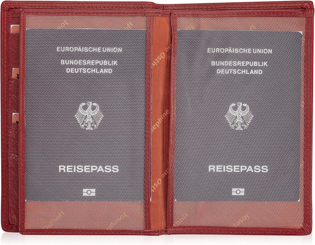 Josephine Osthoff Brieftasche Herren Leder Ausweisetui Reisepasshülle Hochformat Ausweishülle Damen