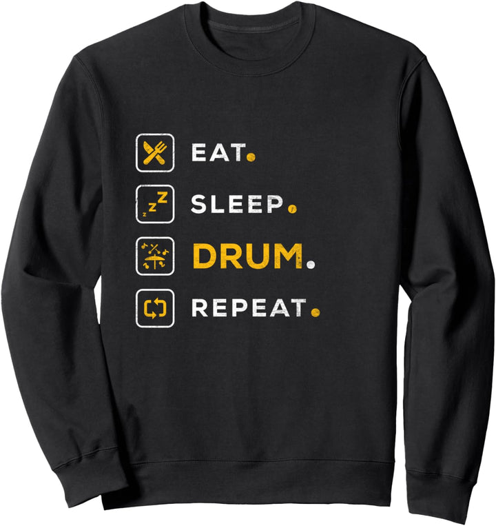Funny Christmas Drum Musician Gift Eat Sleep Drum Sweatshirt