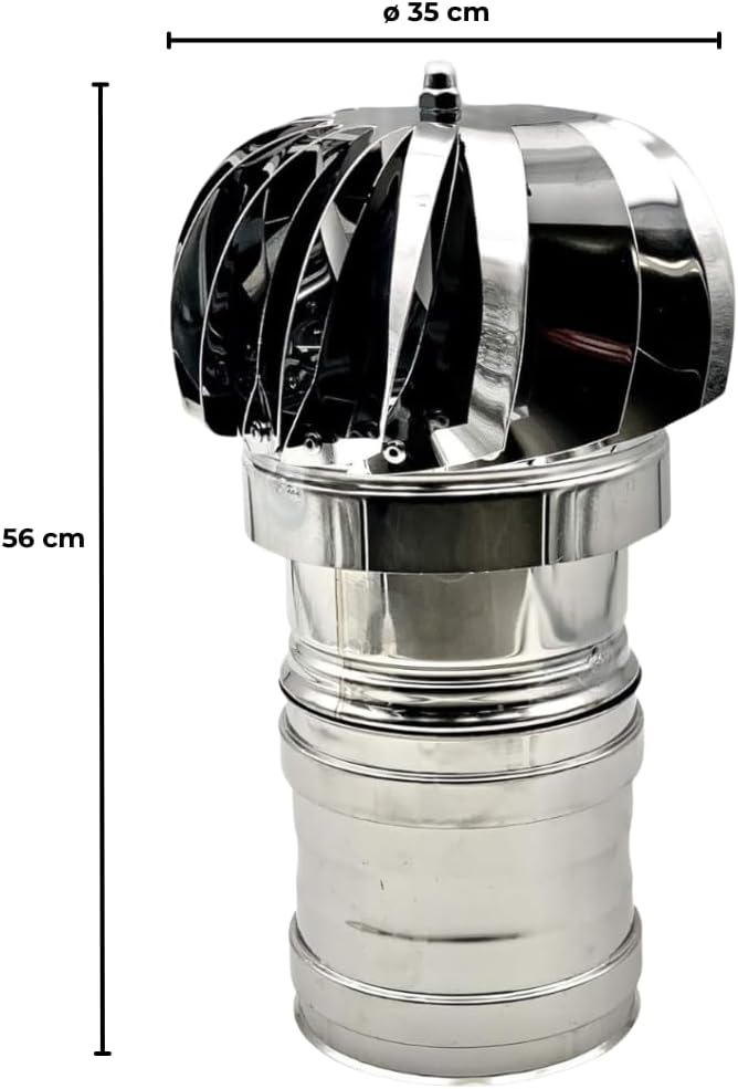 EINSIDE Kaminaufsatz Edelstahl AISI 304, drehbarer kamin Kugelaufsatz mit weiblichem Anschluss, Scho