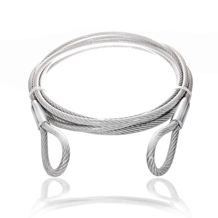 Drahtseile24 Stahlseil ummantelt mit Ösen, Stahlkabel mit Schlaufen, Schlaufenkabel - Diebstahlsiche