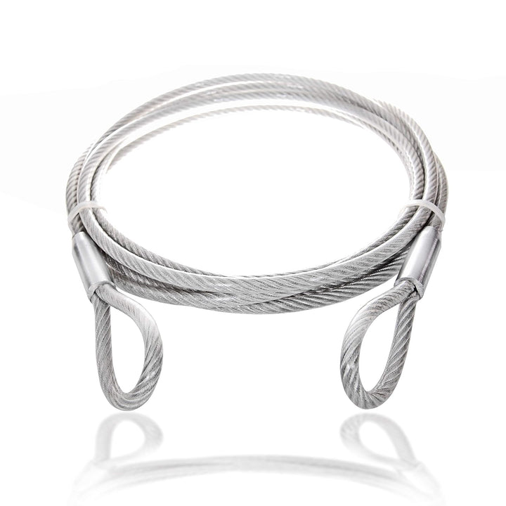 Drahtseile24 Stahlseil ummantelt mit Ösen, Stahlkabel mit Schlaufen, Schlaufenkabel - Diebstahlsiche